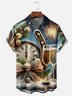 Moisture Wicking Happy New Year Champagne Glass Clock Chest Pocket Holiday Shirt