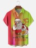 Moisture Wicking Christmas Old Man Beer Chest Pocket Bowling Shirt