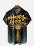 Moisture-wicking Happy New Year Champagne Party Chest Pocket Casual Shirt