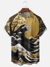 Moisture-wicking Japanese Ukiyo-e Wave Chest Pocket Hawaiian Shirt