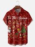 Moisture Wicking Santa Claus Christmas Tree Reindeer Snowman Chest Pocket Hawaiian Shirt