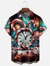 Moisture Wicking Happy New Year Clock Fireworks Candy Cane Chest Pocket Holiday Shirt