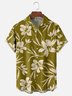 Moisture Wicking Tropical Plant Flower Chest Pocket Hawaiian Shirt