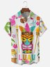 Moisture-wicking Palm Tree Tiki Chest Pocket Hawaiian Shirt