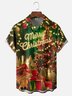 Moisture-wicking Merry Christmas Tree Gifts Chest Pocket Casual Shirt