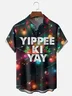 Moisture-wicking Christmas Lighting Yippee Ki Yay Chest Pocket Holiday Shirt
