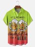 Moisture Wicking Christmas Beer Chest Pocket Hawaiian Shirt