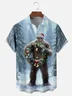 Moisture-wicking Christmas Fun Bigfoot Chest Pocket Casual Shirt