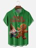 Moisture Wicking Santa Gingerbread Man Chest Pocket Hawaiian Shirt