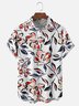 Moisture Wicking Tropical Plant Flower Chest Pocket Hawaiian Shirt