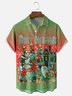 Moisture-wicking Christmas Ghost Snowflake Gradient Chest Pocket Casual Shirt