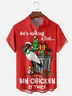 Moisture-wicking Christmas Bin Chicken It Twice Chest Pocket Holiday Shirt