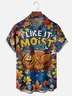 Tall Size Moisture Wicking Thanksgiving Fun Turkey Chest Pocket Hawaiian Shirt