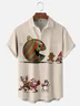 Moisture Wicking Santa Claus Gingerbread Man Snowman Chest Pocket Hawaiian Shirt