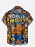 Big Size Moisture Wicking Thanksgiving Fun Turkey Chest Pocket Hawaiian Shirt