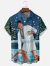 Moisture-wicking Christmas Fun Griswold Chest Pocket Casual Shirt