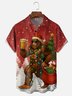 Moisture Wicking Christmas Beer Bigfoot Chest Pocket Hawaiian Shirt