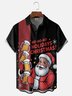 Moisture Wicking Christmas Beer Santa Claus Chest Pocket Bowling Holiday Shirt