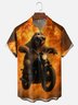 Moisture Wicking Fun Sloth Retro Motorcycle Chest Pocket Holiday Hawaiian Shirt