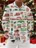 Moisture Wicking Christmas Story Chest Pocket Hawaiian Long Sleeve Shirt