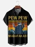 Moisture Wickin PEW PEW MADAFAKAS! Chest Pocket Holiday Hawaiian Shirt