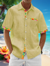 Moisture Wicking Patchwork Floral Chest Pocket Hawaiian Shirt