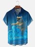 Moisture Wicking Fun Polar Bear Retro Motorcycle Chest Pocket Holiday Hawaiian Shirt