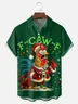 Moisture-wicking Christmas Chicken Chest Pocket Holiday Shirt