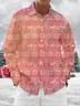 Moisture Wicking Geometric Striped Snowflake Reindeer Christmas Chest Pocket Long Sleeve Shirt
