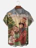 Moisture-wicking Christmas Family Fun Tree Chest Pocket Casual Shirt