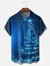 Moisture Wicking Abstract Gradient Color Christmas Tree Chest Pocket Holiday Shirt