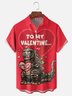 Moisture-wicking Valentine‘s Day Godzilla Chest Pocket Casual Shirt