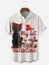 Moisture-wicking My Cat is My Valentine Chest Pocket Casual Shirt