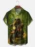 Moisture Wicking Retro Sloth Motorcycle Chest Pocket Holiday Shirt