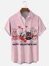 Moisture-wicking Valentine‘s Day Cats Heart Chest Pocket Casual Shirt