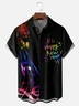 Moisture Wicking Happy New Year Music Chest Pocket Holiday Shirt