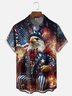 Moisture Wicking Gradient New Year Fireworks Eagle American Flag Chest Pocket Holiday Shirt