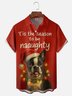 Moisture Wicking Fun Christmas Dog Chest Pocket Holiday Shirt
