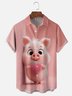 Moisture-wicking Valentine‘s Day Pig Heart Chest Pocket Casual Shirt