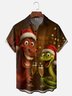 Moisture-wicking Christmas Happy New Year Horse Snake Chest Pocket Casual Shirt