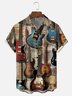 Moisture-wicking Rock Punk Music Festival Art Electric Guitar Chest Pocket Casual Shirt