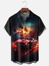 Moisture Wicking Sunset Scenery Vintage Car Vacation Chest Pocket Holiday Hawaiian Shirt