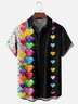 Moisture Wicking Valentine's Day Heart Chest Pocket Holiday Bowling Shirt