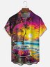 Moisture Wicking Sunset Scenery Vintage Car Vacation Chest Pocket Holiday Hawaiian Shirt