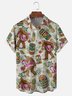 Moisture-wicking Bigfoot Flamingo Tiki Pineapple Flowers Chest Pocket Hawaiian Shirt