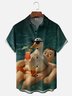 Moisture-wicking Duck Poolside Cocktail Playful Chest Pocket Hawaiian Shirt