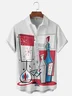 Moisture-wicking Mid-century Geomatric Cocktail Chest Pocket Hawaiian Shirt