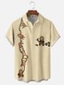 Moisture-wicking Monkey Banana Fun Art Chest Pocket Bowling Shirt