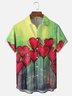 Moisture-wicking Valentine's Day Fun Heart Art Chest Pocket Casual Shirt