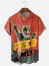 Moisture-wicking Feed Me Cat Funny Chest Pocket Casual Shirt